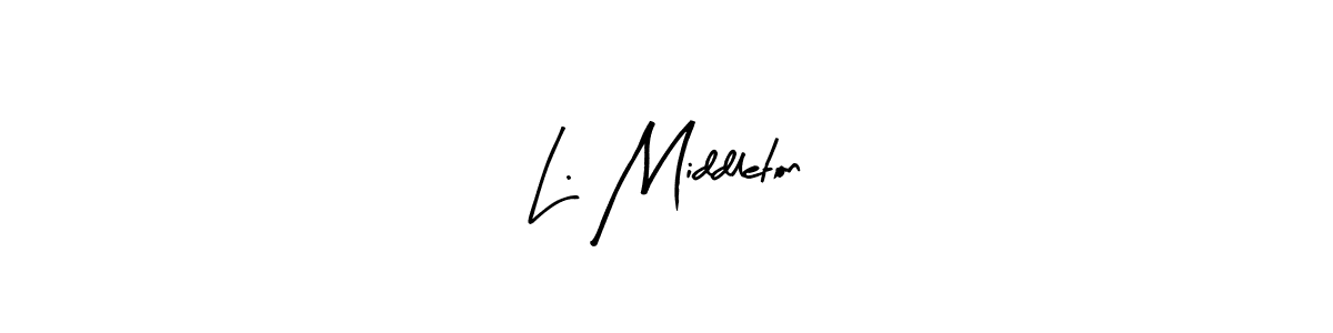 How to make L. Middleton name signature. Use Arty Signature style for creating short signs online. This is the latest handwritten sign. L. Middleton signature style 8 images and pictures png