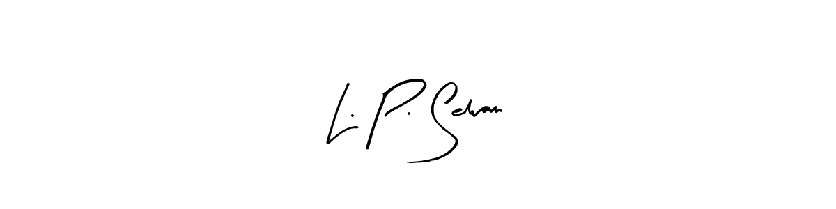 How to make L. P. Selvam name signature. Use Arty Signature style for creating short signs online. This is the latest handwritten sign. L. P. Selvam signature style 8 images and pictures png