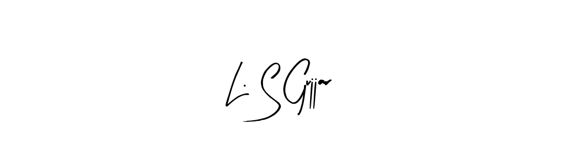 The best way (Arty Signature) to make a short signature is to pick only two or three words in your name. The name L. S Gujjar include a total of six letters. For converting this name. L. S Gujjar signature style 8 images and pictures png