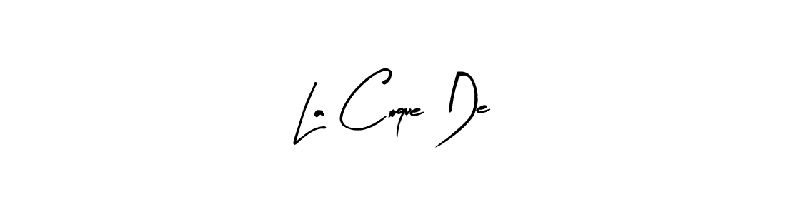 Similarly Arty Signature is the best handwritten signature design. Signature creator online .You can use it as an online autograph creator for name La Coque De. La Coque De signature style 8 images and pictures png