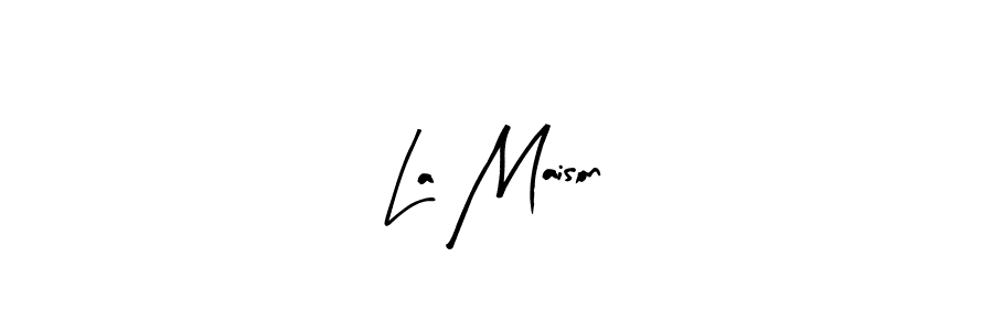 The best way (Arty Signature) to make a short signature is to pick only two or three words in your name. The name La Maison include a total of six letters. For converting this name. La Maison signature style 8 images and pictures png