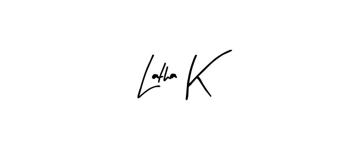 Design your own signature with our free online signature maker. With this signature software, you can create a handwritten (Arty Signature) signature for name Latha K. Latha K signature style 8 images and pictures png