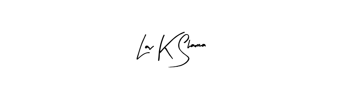 Use a signature maker to create a handwritten signature online. With this signature software, you can design (Arty Signature) your own signature for name Lav K Sharma. Lav K Sharma signature style 8 images and pictures png