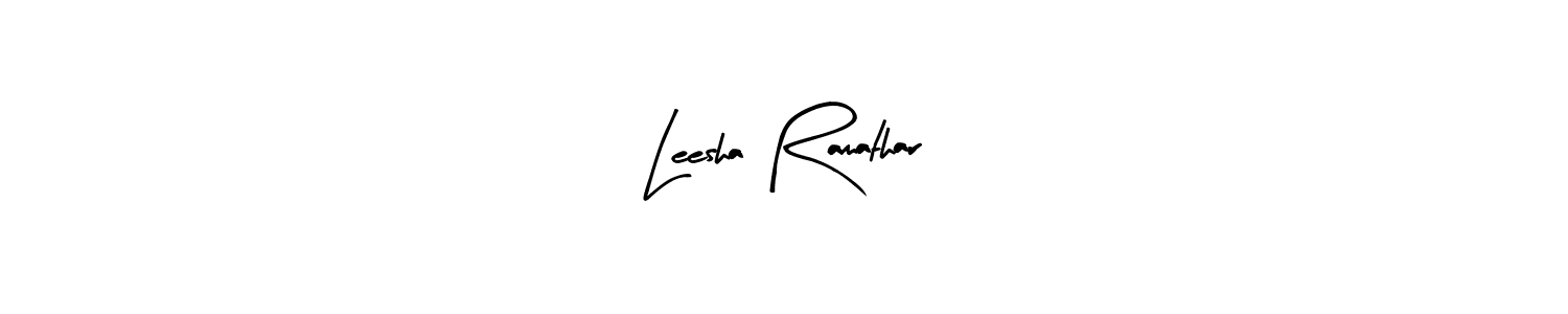 How to make Leesha Ramathar name signature. Use Arty Signature style for creating short signs online. This is the latest handwritten sign. Leesha Ramathar signature style 8 images and pictures png