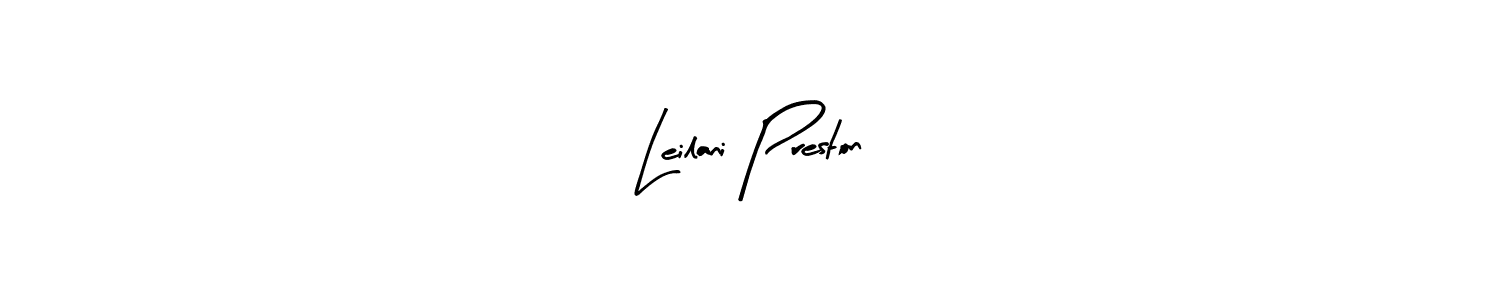 How to make Leilani Preston name signature. Use Arty Signature style for creating short signs online. This is the latest handwritten sign. Leilani Preston signature style 8 images and pictures png