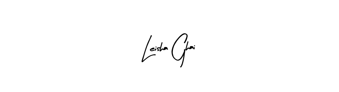 Arty Signature is a professional signature style that is perfect for those who want to add a touch of class to their signature. It is also a great choice for those who want to make their signature more unique. Get Leisha Ghai name to fancy signature for free. Leisha Ghai signature style 8 images and pictures png
