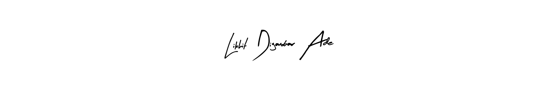 Create a beautiful signature design for name Likhit Digambar Ade. With this signature (Arty Signature) fonts, you can make a handwritten signature for free. Likhit Digambar Ade signature style 8 images and pictures png
