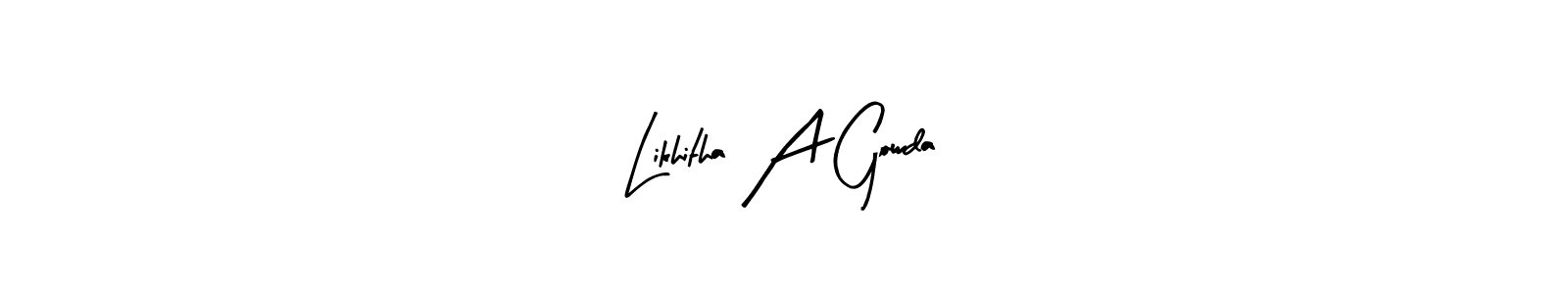 Use a signature maker to create a handwritten signature online. With this signature software, you can design (Arty Signature) your own signature for name Likhitha A Gowda. Likhitha A Gowda signature style 8 images and pictures png