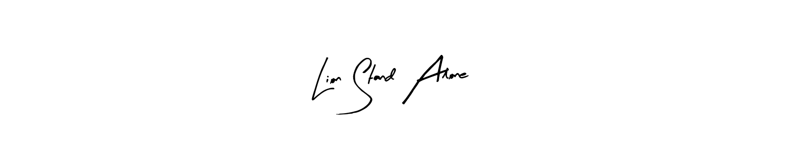 Arty Signature is a professional signature style that is perfect for those who want to add a touch of class to their signature. It is also a great choice for those who want to make their signature more unique. Get Lion Stand Alone name to fancy signature for free. Lion Stand Alone signature style 8 images and pictures png