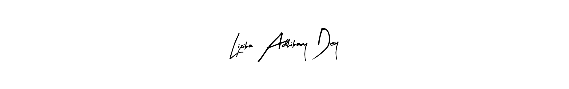 Arty Signature is a professional signature style that is perfect for those who want to add a touch of class to their signature. It is also a great choice for those who want to make their signature more unique. Get Lipika Adhikary Dey name to fancy signature for free. Lipika Adhikary Dey signature style 8 images and pictures png