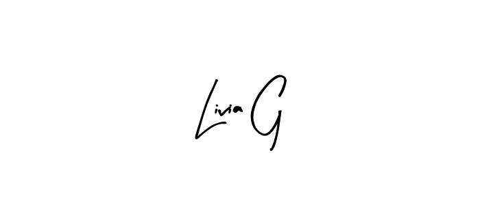 How to make Livia G name signature. Use Arty Signature style for creating short signs online. This is the latest handwritten sign. Livia G signature style 8 images and pictures png
