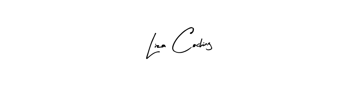 How to make Liza Coching name signature. Use Arty Signature style for creating short signs online. This is the latest handwritten sign. Liza Coching signature style 8 images and pictures png