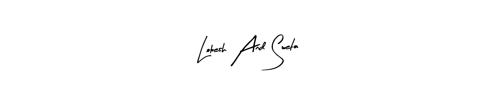 How to make Lokesh And Sweta name signature. Use Arty Signature style for creating short signs online. This is the latest handwritten sign. Lokesh And Sweta signature style 8 images and pictures png