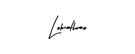 A sleek calligraphic signature for name Loknathrao utilizing Arty Signature styling. Great for adding personal signatures to photos and art. Loknathrao signature style 8 images and pictures png