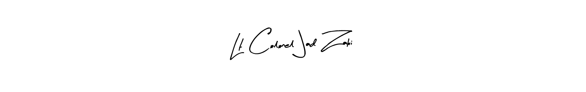 The best way (Arty Signature) to make a short signature is to pick only two or three words in your name. The name Lt Colonel Jad Zaki include a total of six letters. For converting this name. Lt Colonel Jad Zaki signature style 8 images and pictures png