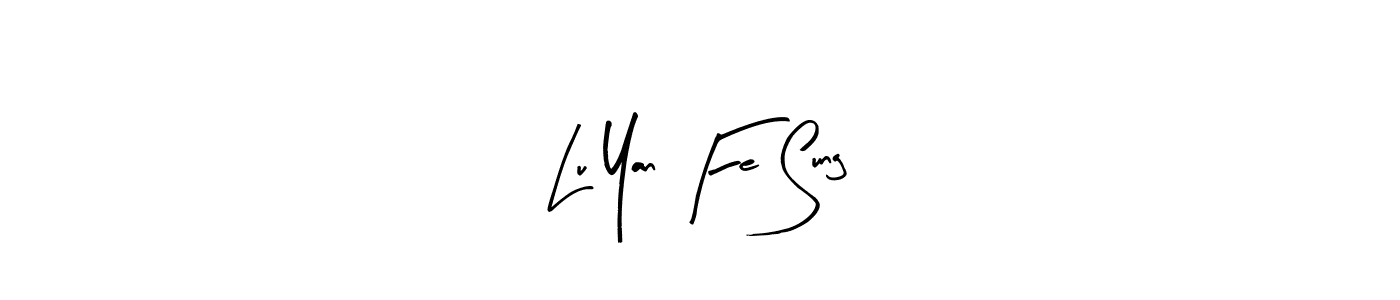 Make a beautiful signature design for name Lu Yan Fe Sung. With this signature (Arty Signature) style, you can create a handwritten signature for free. Lu Yan Fe Sung signature style 8 images and pictures png