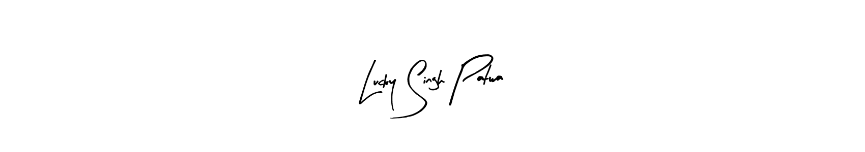 How to make Lucky Singh Patwa name signature. Use Arty Signature style for creating short signs online. This is the latest handwritten sign. Lucky Singh Patwa signature style 8 images and pictures png