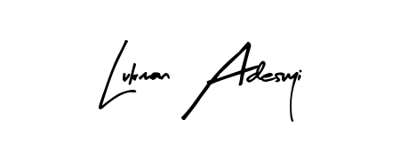 A sleek calligraphic signature for name Lukman Adesuyi utilizing Arty Signature styling. Great for adding personal signatures to photos and art. Lukman Adesuyi signature style 8 images and pictures png