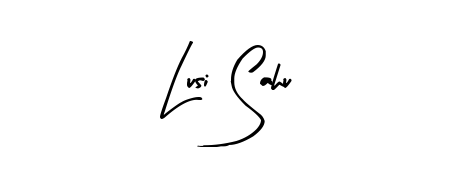 A sleek calligraphic signature for name Lusi Sahu utilizing Arty Signature styling. Great for adding personal signatures to photos and art. Lusi Sahu signature style 8 images and pictures png