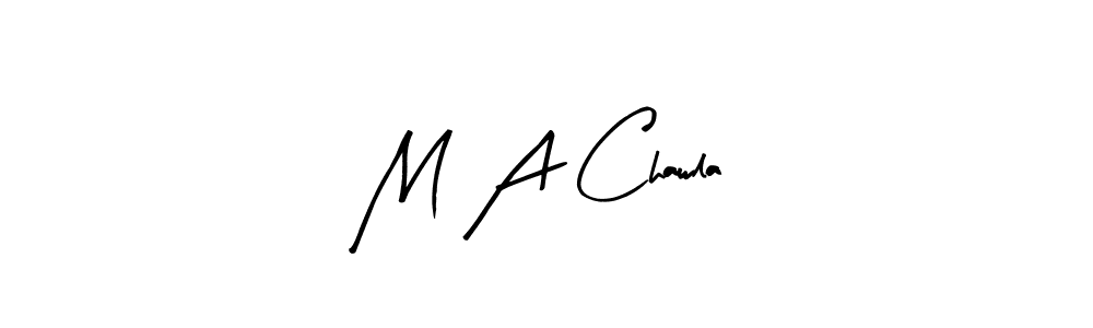 The best way (Arty Signature) to make a short signature is to pick only two or three words in your name. The name M A Chawla include a total of six letters. For converting this name. M A Chawla signature style 8 images and pictures png