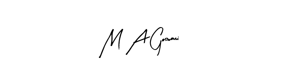M A Goswami stylish signature style. Best Handwritten Sign (Arty Signature) for my name. Handwritten Signature Collection Ideas for my name M A Goswami. M A Goswami signature style 8 images and pictures png