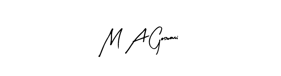 M A Goswami stylish signature style. Best Handwritten Sign (Arty Signature) for my name. Handwritten Signature Collection Ideas for my name M A Goswami. M A Goswami signature style 8 images and pictures png