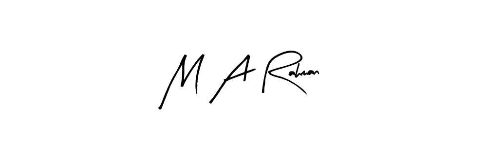 Arty Signature is a professional signature style that is perfect for those who want to add a touch of class to their signature. It is also a great choice for those who want to make their signature more unique. Get M A Rahman name to fancy signature for free. M A Rahman signature style 8 images and pictures png