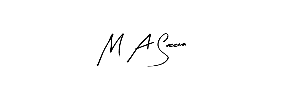Create a beautiful signature design for name M A Sreema. With this signature (Arty Signature) fonts, you can make a handwritten signature for free. M A Sreema signature style 8 images and pictures png