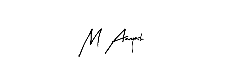 The best way (Arty Signature) to make a short signature is to pick only two or three words in your name. The name M Aaryash include a total of six letters. For converting this name. M Aaryash signature style 8 images and pictures png