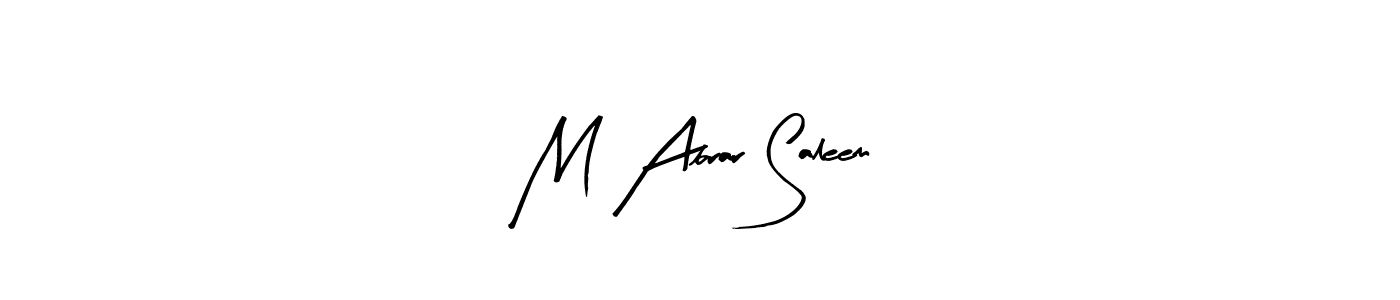 How to make M Abrar Saleem name signature. Use Arty Signature style for creating short signs online. This is the latest handwritten sign. M Abrar Saleem signature style 8 images and pictures png