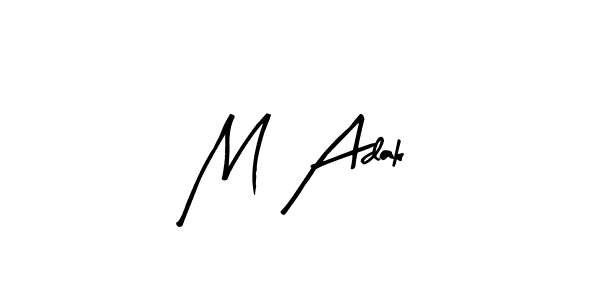 Arty Signature is a professional signature style that is perfect for those who want to add a touch of class to their signature. It is also a great choice for those who want to make their signature more unique. Get M Adak name to fancy signature for free. M Adak signature style 8 images and pictures png