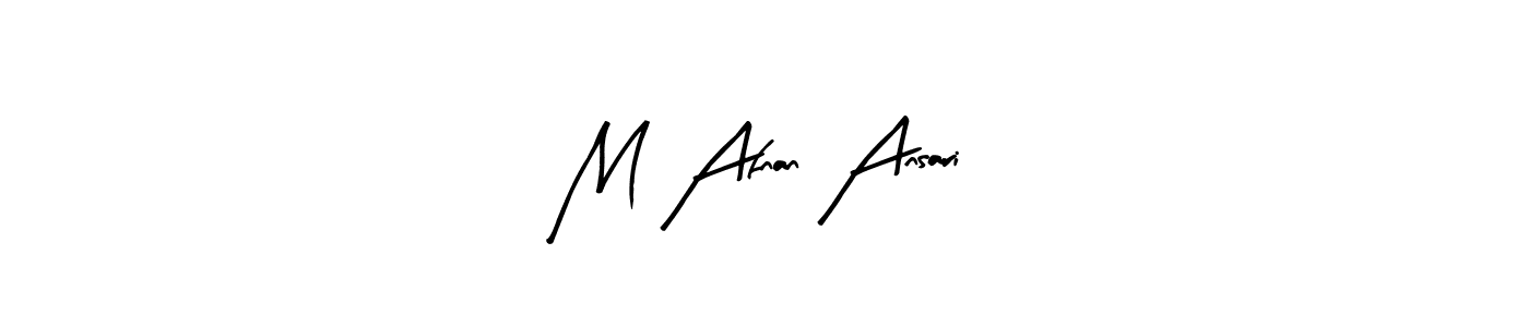 The best way (Arty Signature) to make a short signature is to pick only two or three words in your name. The name M Afnan Ansari include a total of six letters. For converting this name. M Afnan Ansari signature style 8 images and pictures png