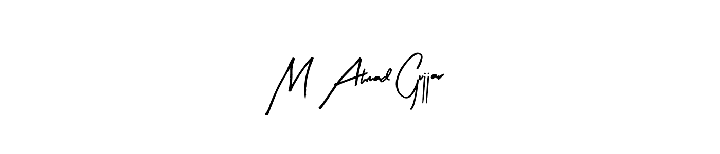 if you are searching for the best signature style for your name M Ahmad Gujjar. so please give up your signature search. here we have designed multiple signature styles  using Arty Signature. M Ahmad Gujjar signature style 8 images and pictures png