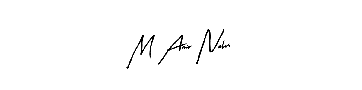 How to make M Amir Nohri name signature. Use Arty Signature style for creating short signs online. This is the latest handwritten sign. M Amir Nohri signature style 8 images and pictures png