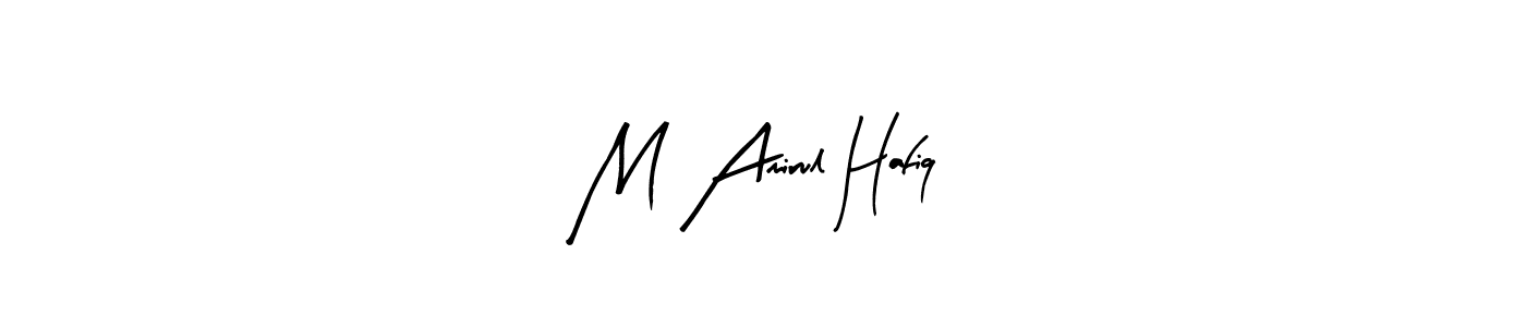 if you are searching for the best signature style for your name M Amirul Hafiq. so please give up your signature search. here we have designed multiple signature styles  using Arty Signature. M Amirul Hafiq signature style 8 images and pictures png