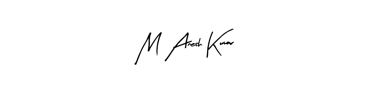 How to make M Anesh Kumar name signature. Use Arty Signature style for creating short signs online. This is the latest handwritten sign. M Anesh Kumar signature style 8 images and pictures png