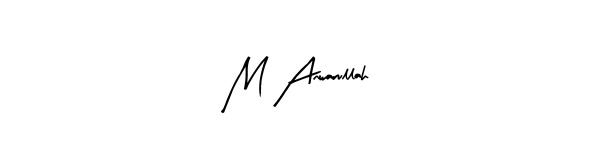 Arty Signature is a professional signature style that is perfect for those who want to add a touch of class to their signature. It is also a great choice for those who want to make their signature more unique. Get M Anwarullah name to fancy signature for free. M Anwarullah signature style 8 images and pictures png