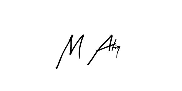 Make a beautiful signature design for name M Atiq. With this signature (Arty Signature) style, you can create a handwritten signature for free. M Atiq signature style 8 images and pictures png