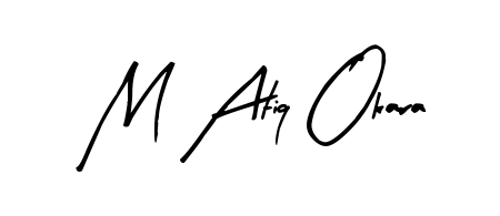Personalize your online presence with M Atiq Okara signature rendered in elegant Arty Signature font. Great for website footers and blogs. M Atiq Okara signature style 8 images and pictures png