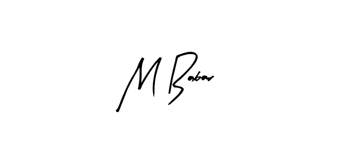 Arty Signature is a professional signature style that is perfect for those who want to add a touch of class to their signature. It is also a great choice for those who want to make their signature more unique. Get M Babar name to fancy signature for free. M Babar signature style 8 images and pictures png