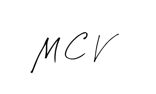 Make a beautiful signature design for name M C V. With this signature (Arty Signature) style, you can create a handwritten signature for free. M C V signature style 8 images and pictures png