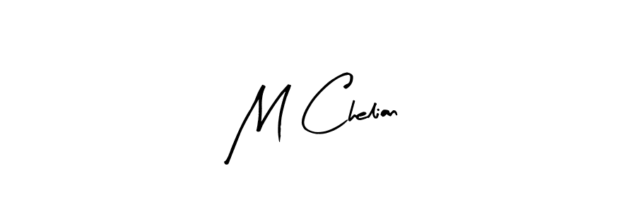 M Chelian stylish signature style. Best Handwritten Sign (Arty Signature) for my name. Handwritten Signature Collection Ideas for my name M Chelian. M Chelian signature style 8 images and pictures png