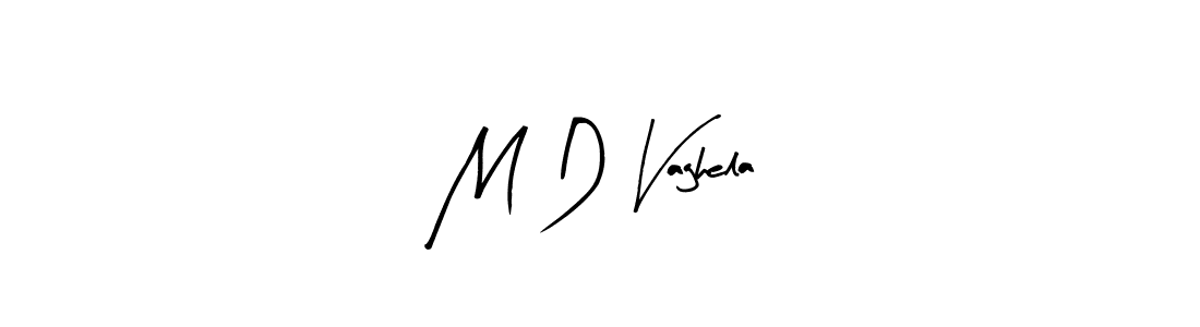 The best way (Arty Signature) to make a short signature is to pick only two or three words in your name. The name M D Vaghela include a total of six letters. For converting this name. M D Vaghela signature style 8 images and pictures png