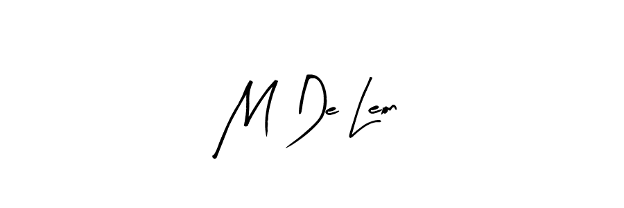 Arty Signature is a professional signature style that is perfect for those who want to add a touch of class to their signature. It is also a great choice for those who want to make their signature more unique. Get M De Leon name to fancy signature for free. M De Leon signature style 8 images and pictures png