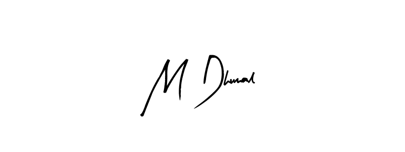 if you are searching for the best signature style for your name M Dhumal. so please give up your signature search. here we have designed multiple signature styles  using Arty Signature. M Dhumal signature style 8 images and pictures png