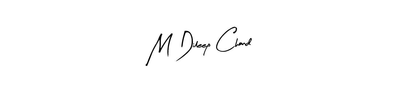 How to make M Dileep Chand name signature. Use Arty Signature style for creating short signs online. This is the latest handwritten sign. M Dileep Chand signature style 8 images and pictures png