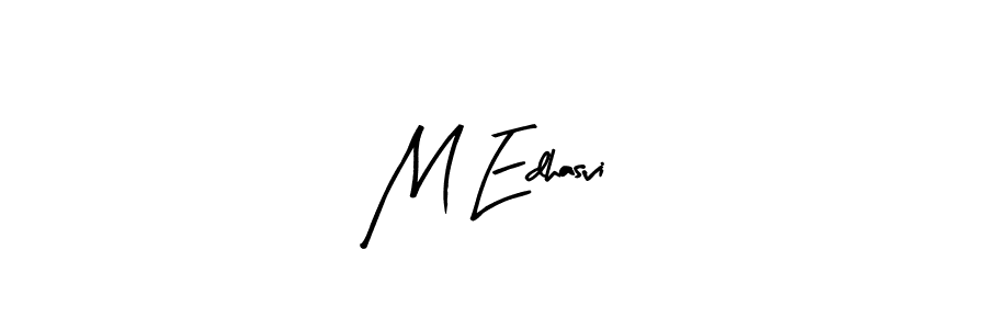 How to make M Edhasvi name signature. Use Arty Signature style for creating short signs online. This is the latest handwritten sign. M Edhasvi signature style 8 images and pictures png