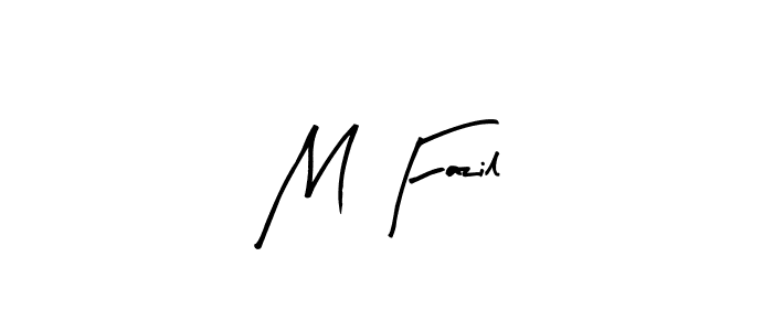 Design your own signature with our free online signature maker. With this signature software, you can create a handwritten (Arty Signature) signature for name M Fazil. M Fazil signature style 8 images and pictures png