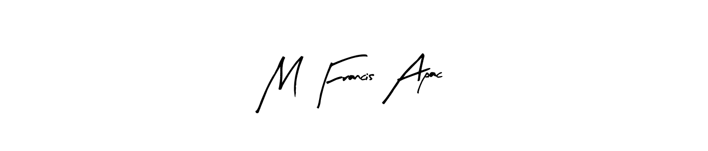 Similarly Arty Signature is the best handwritten signature design. Signature creator online .You can use it as an online autograph creator for name M Francis Apac. M Francis Apac signature style 8 images and pictures png