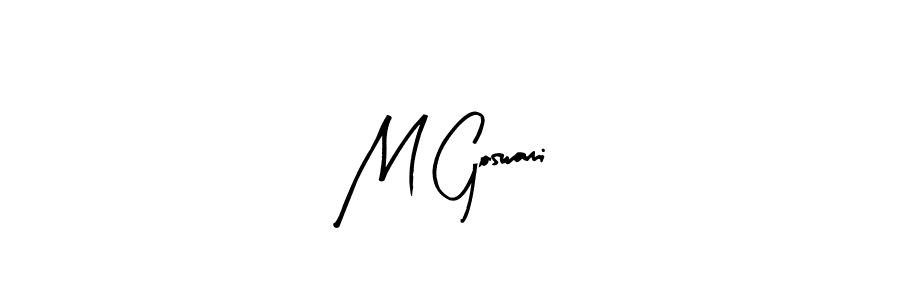 The best way (Arty Signature) to make a short signature is to pick only two or three words in your name. The name M Goswami include a total of six letters. For converting this name. M Goswami signature style 8 images and pictures png